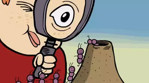 Shmorky Ants with Magnifying Glass