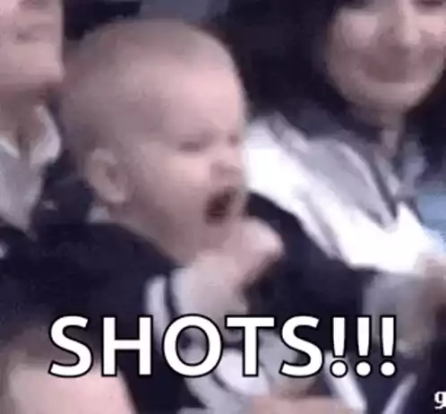 Excited Baby Yelling Shots