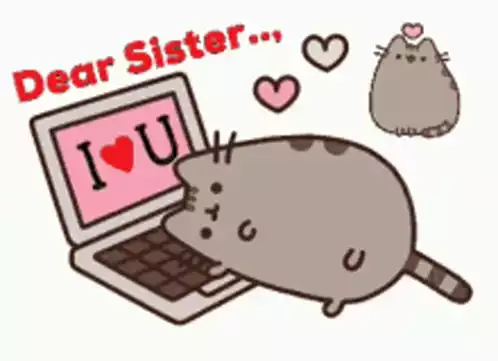 Pusheen Cat Sister Love