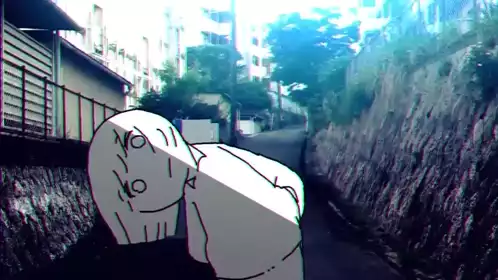 Animated Character Dancing in Glitchy City