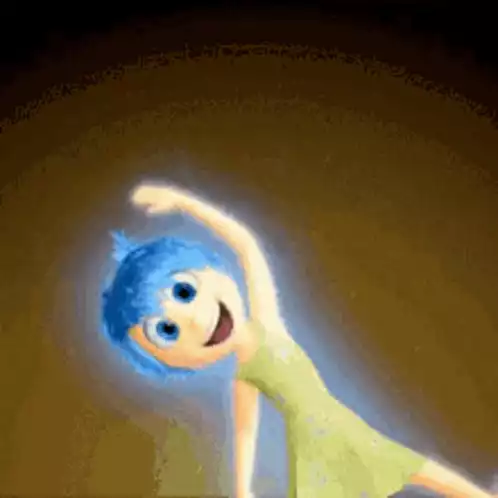 Joy from Inside Out Waving Happily