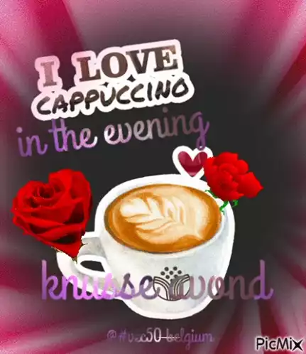 Vec50: I Love Cappuccino In The Evening with Roses
